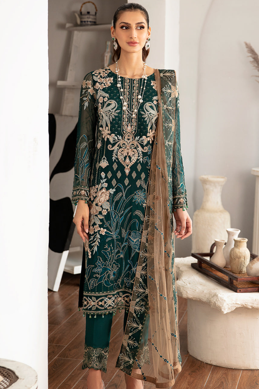 Embroidered Chiffon IZ-124 | Ramsha (Stitched)