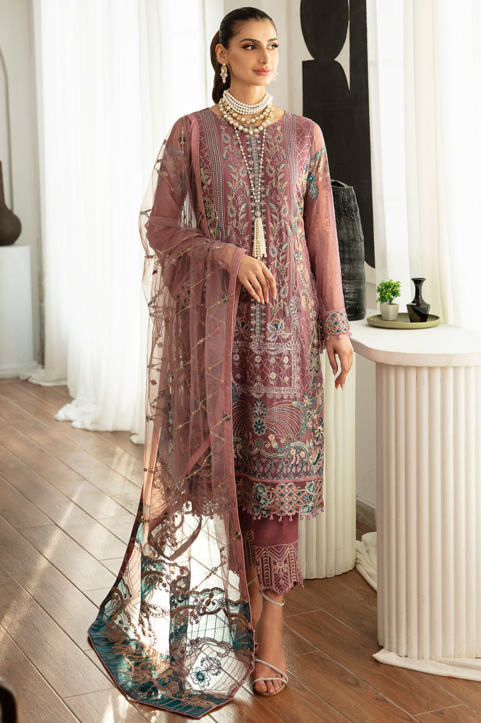 Embroidered Chiffon IZ-136 | Ramsha (Stitched)