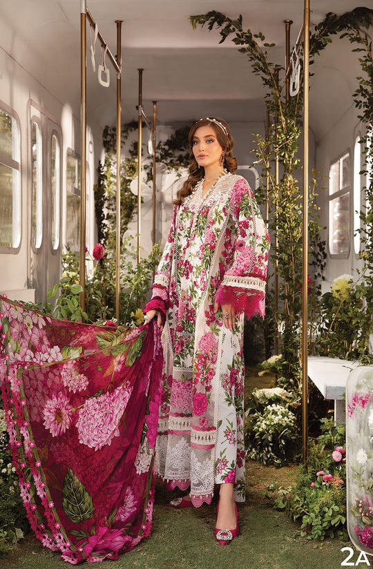 3 Piece - Embroidered Printed Lawn IZ-28 | Maria.B (Stitched)