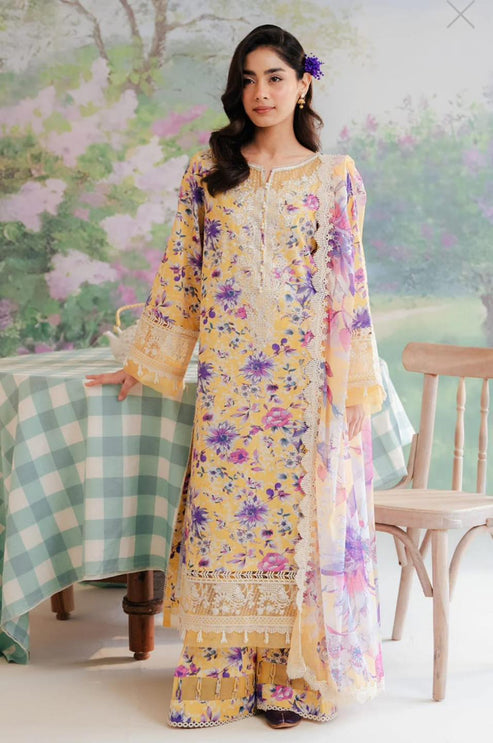 3 Piece - Embroidered Printed Lawn IZ-29 | Afrozeh (Stitched)