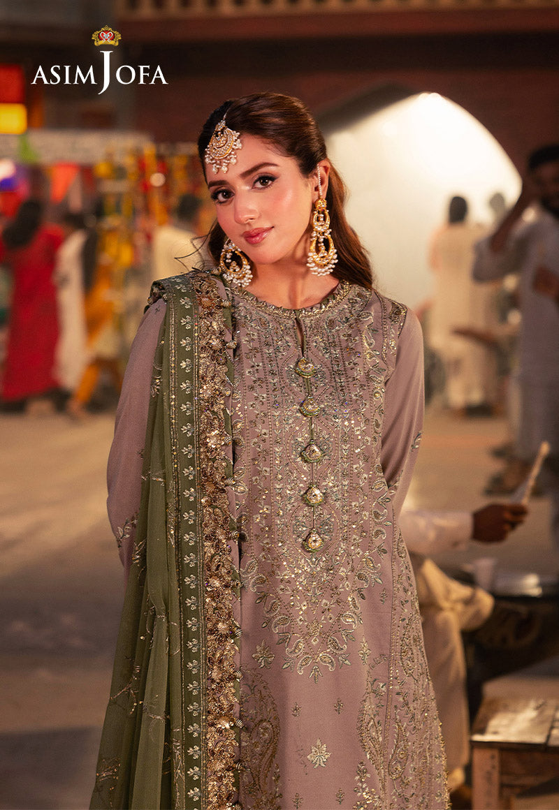 3 Piece - Embroidered Twisted Silk IZ-19 | Asim Jofa (Stitched)