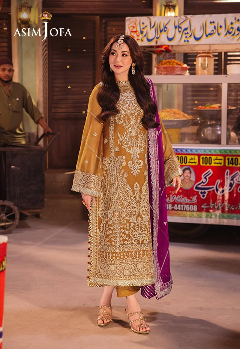 3 Piece - Embroidered Chiffon IZ-21 | Asim Jofa (Stitched)