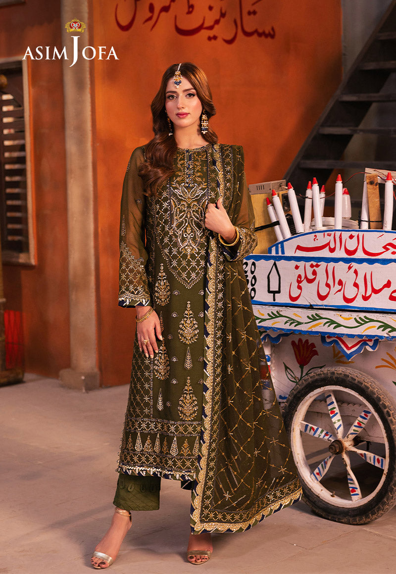 3 Piece - Embroidered Lawn IZ-17 | Asim Jofa (Stitched)