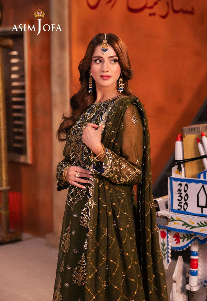 3 Piece - Embroidered Lawn IZ-17 | Asim Jofa (Stitched)