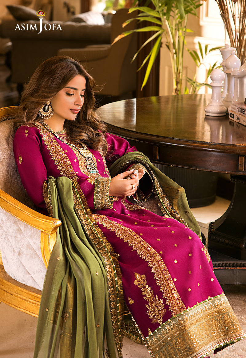 3 Piece - Embroidered Chiffon IZ-75 | Asim Jofa (Stitched)