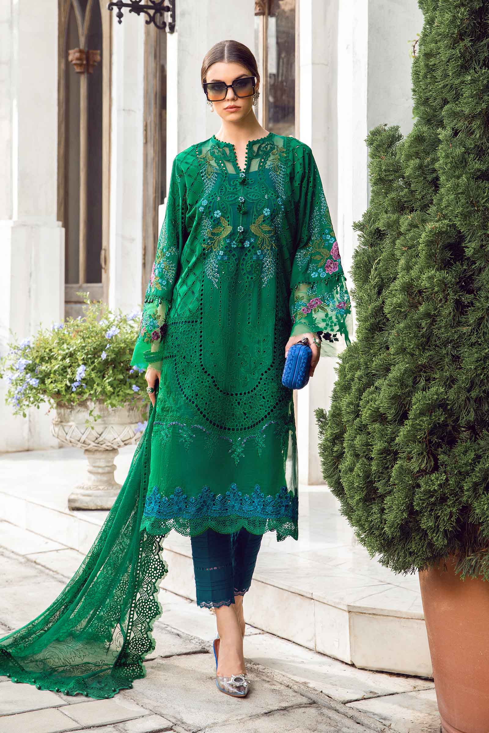 3 Piece - Embroidered Lawn IZ-13 | Maria.B (Stitched)