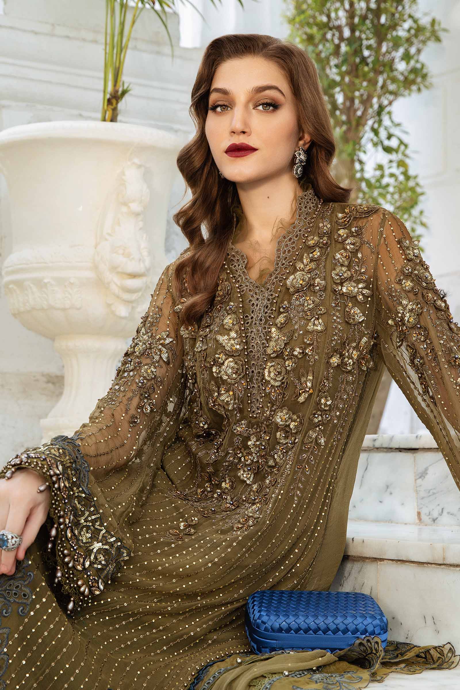 Embroidered Chiffon IZ-77 | Maria.B (Stitched)