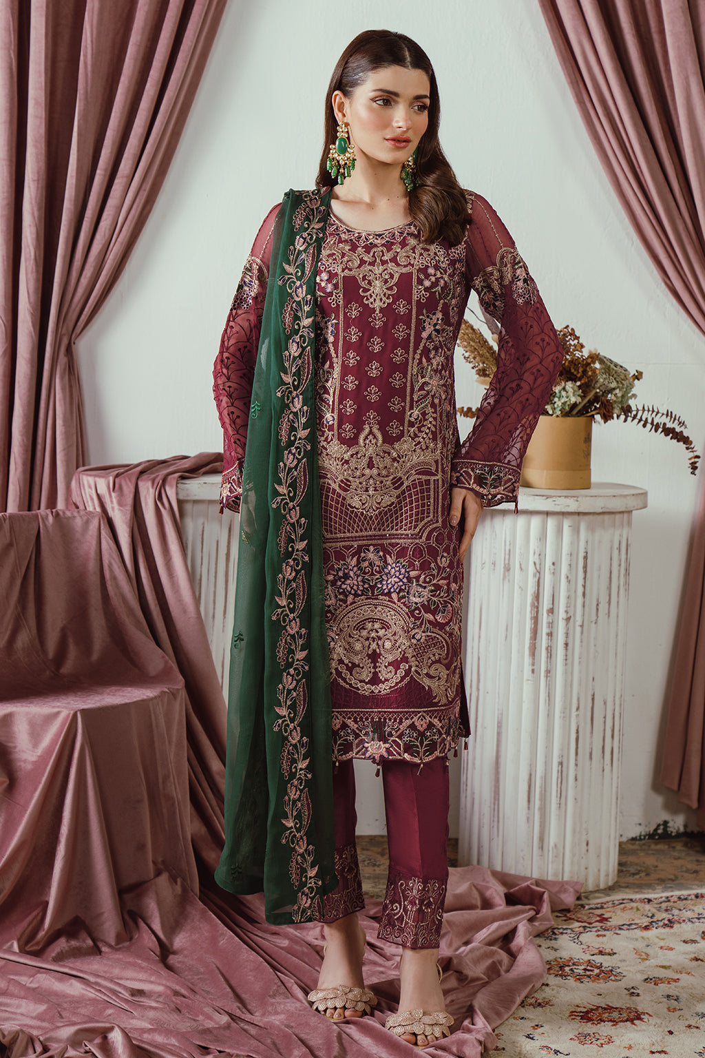 Embroidered Chiffon IZ-115 | Ramsha (Stitched)