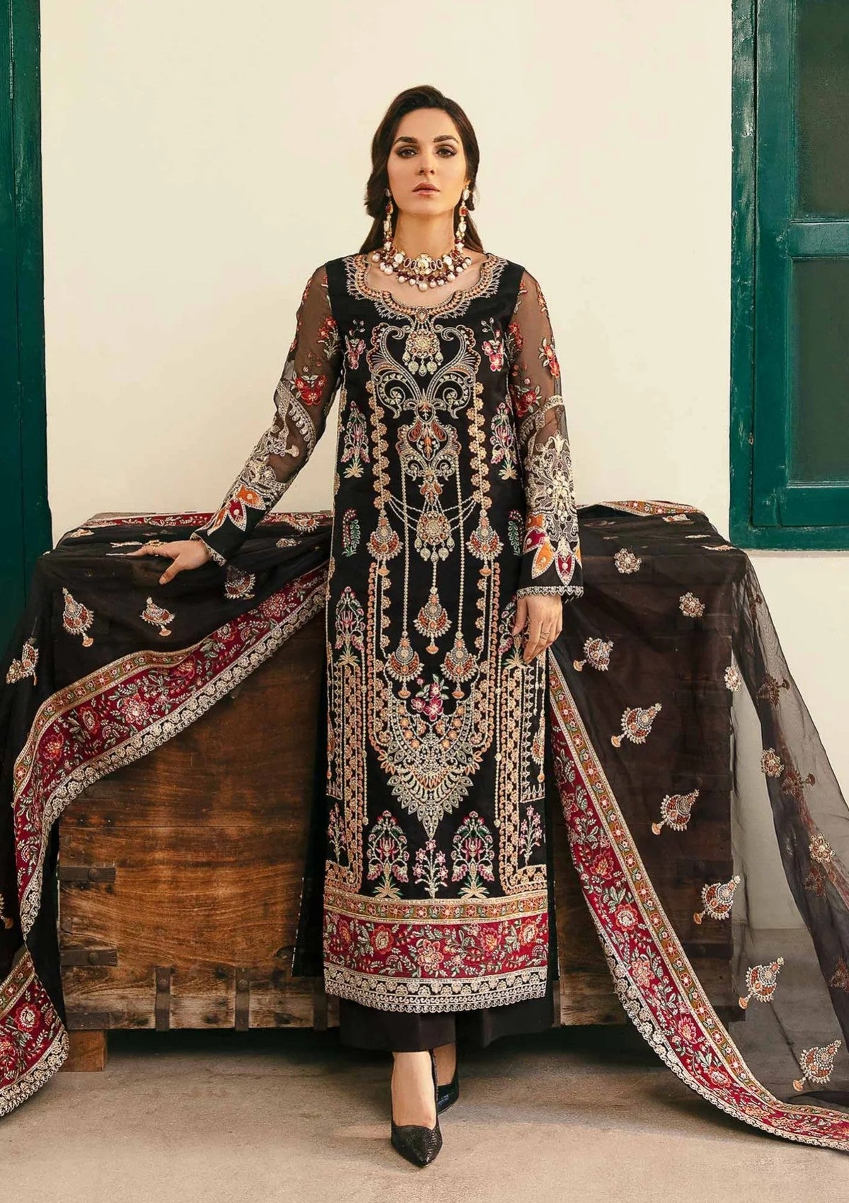 3 Piece - Embroidered Formal IZ-08 | Akbar Aslam (Stitched)