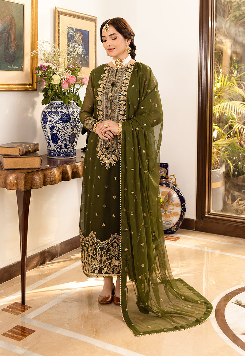 3 Piece - Embroidered Chiffon IZ-15 | Asim Jofa (Stitched)