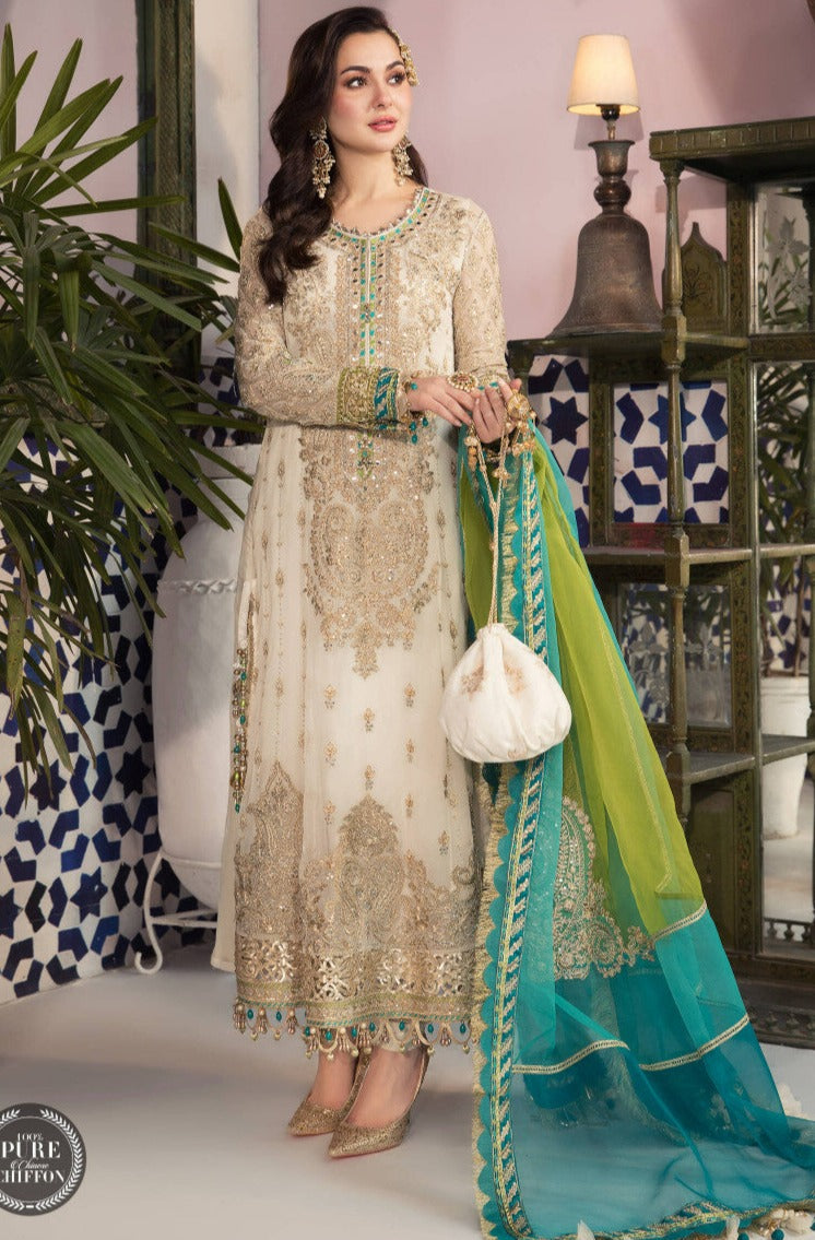 3 Piece - Embroidered Pure Chiffon IZ-55 | Maria.B (Stitched)